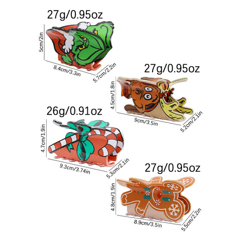 1 pc cute cartoon print Christmas seriesgrab clip hair clip hair clip hair clip hairornament on the back of the head