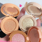 3 In 1 Blush Highlighter Palette Three-Layer All-In-One Powder Palette Pearly Blush Shiny Eyeshadow