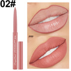Lip Liner Lipstick Pen Waterproof Long-Lasting Contouring Lip Pencil Matte Finish Beginner Automatic Lip Liner Bean Paste Color Contouring Pen Automatic Rotating Lip Liner