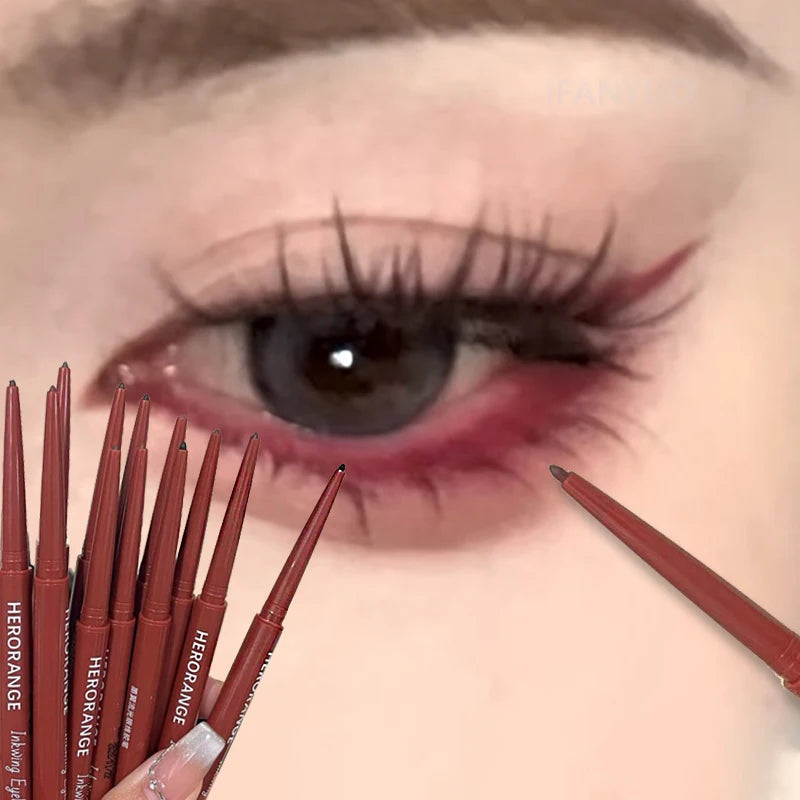 12 Colors Eyeliner Pencil Smooth Wine Red Soft High Pigment Eye Liner Pen Waterproof Matte Aegyosal Lying Silkworm Eyes Makeup