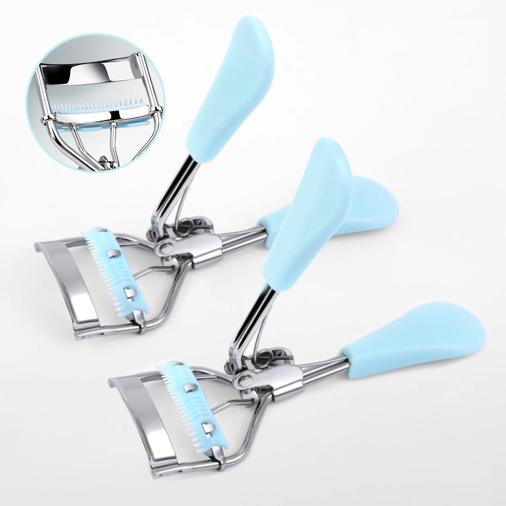 2 classic comb eyelash curlers with a variety of colors to choose from, stainless steel eyelash curling lasting artifact.
