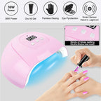 Nail Gel Kit With LED Nail Light Dryer Nail Drill Machine Poly Nail Extension Gel Varnish Kit Soak Off Polish Manicure Tools Kit