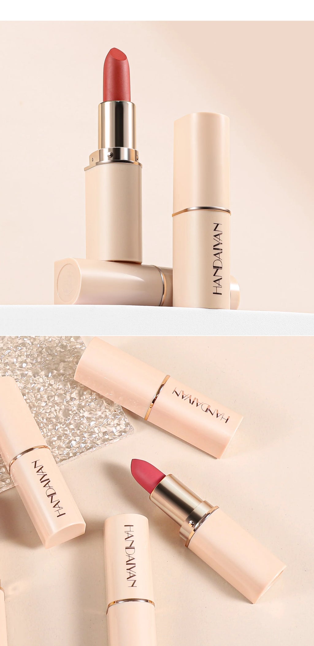 8 Colors Deep Red Matte Lipstick Waterproof Non-Stick Velvet Texture Easy Apply Rose Red Lip Makeup Long-Lasting Cosmetics