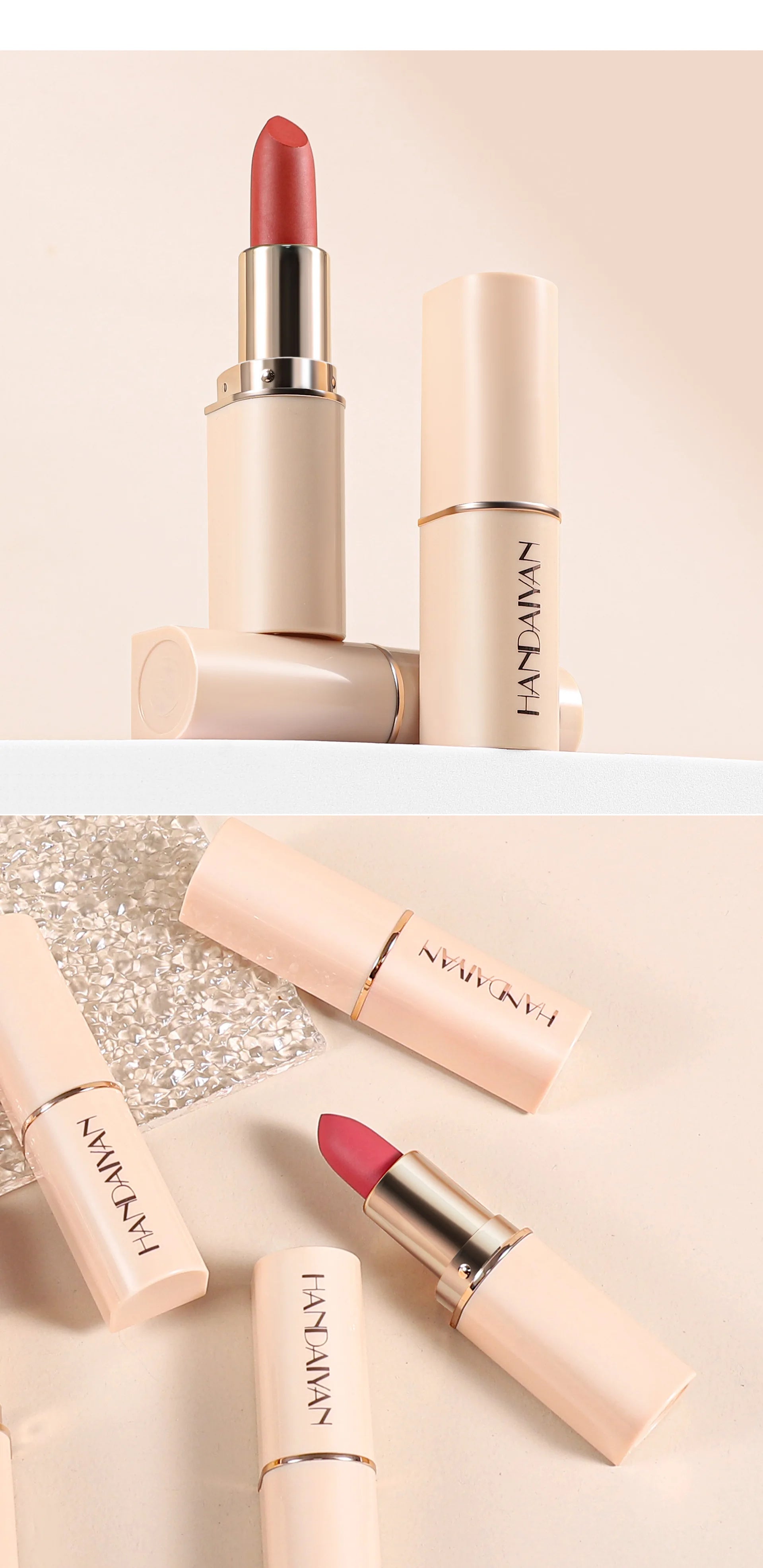 8 Colors Deep Red Matte Lipstick Waterproof Non-Stick Velvet Texture Easy Apply Rose Red Lip Makeup Long-Lasting Cosmetics