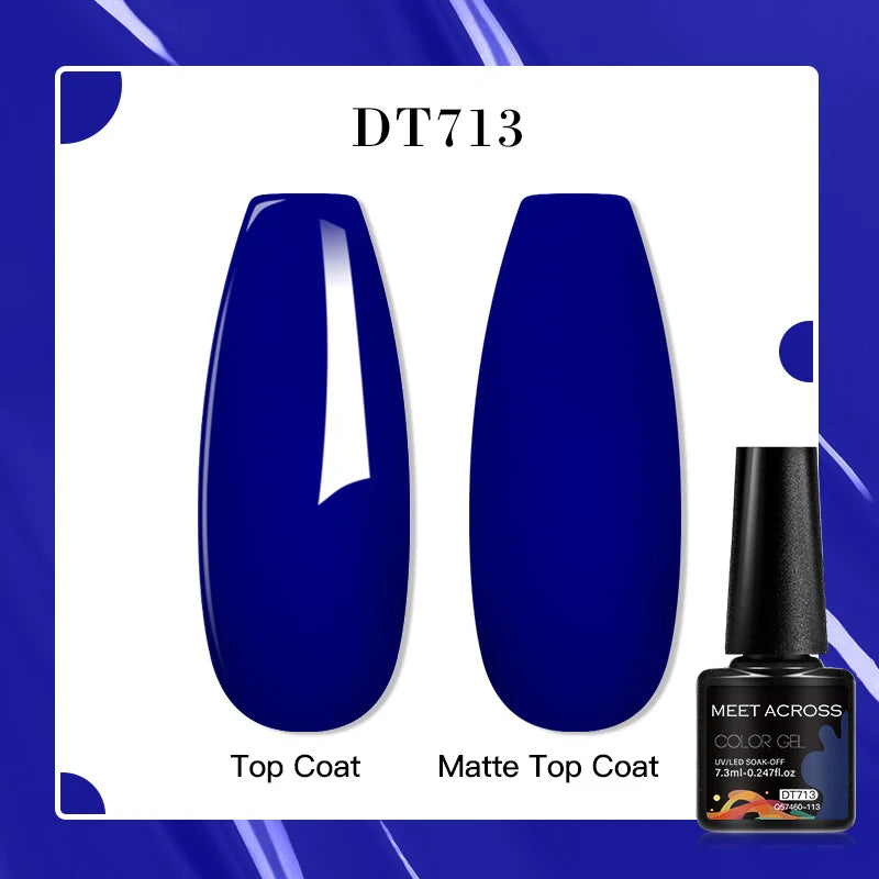 MEET ACROSS 8 Colors Mirror Gel Nail Polish Long-lasting Quick-drying Metallic Gold Silver Red Semi Permanent Varnish Nail Art