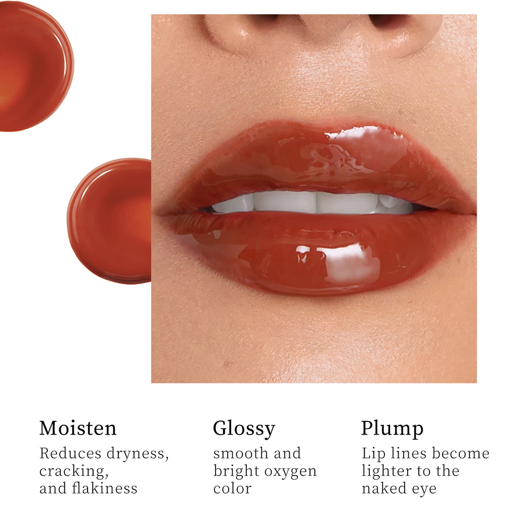 Ocheal Moisturizing Lip Gloss Plumper Shiny Liquid Lipstick Clear Lip Care Beauty Tinted Mask Glaze Colored Lipstick Makeup