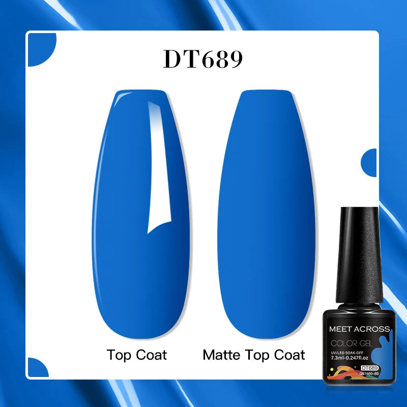 MEET ACROSS 8 Colors Mirror Gel Nail Polish Long-lasting Quick-drying Metallic Gold Silver Red Semi Permanent Varnish Nail Art