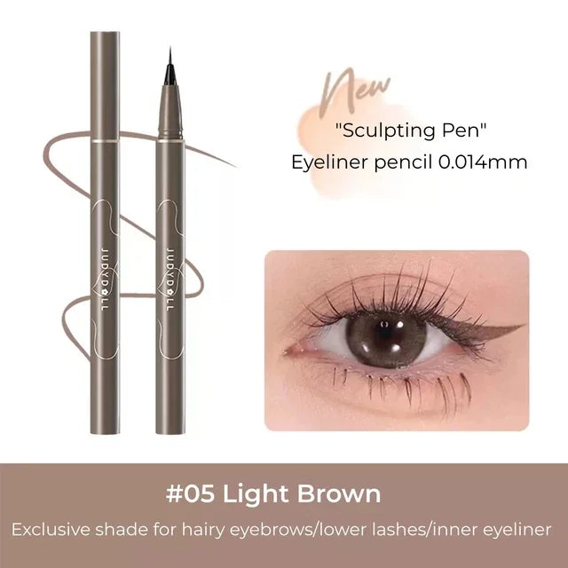 JUDYDOLL Ultra-fine Liquid Eyeliner Skinny Curved Brushwork Long lasting Waterproof Anti Shake Fast Drying Slim Enlarged Eyes