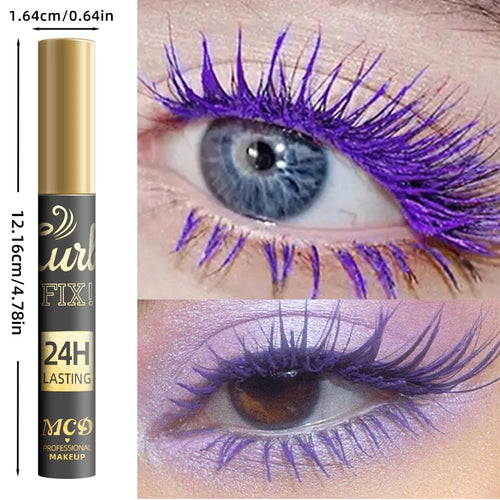 1PC Colorful Curling Mascara Waterproof Fast Drying Eyelashes Extension Multicolor Lashes Eye Korean Makeup Lasting Blue White