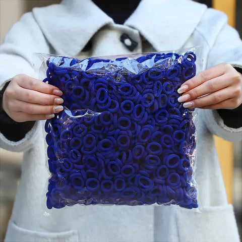 50Pcs/bag Colorful Basic Nylon Ealstic Hair Ties for Girls Ponytail Hold Scrunchie Rubber Band Kid Fashion Hair Accessories