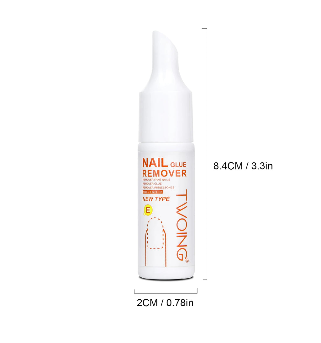 3 bottles Nail Glue Remover for Fake Nails Easily Removes Acrylic Nails, Press-On Nails & Rhinestones - Convenient Prying Cap