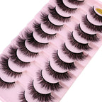 10 pairs of Russian striped eyelashes fluffy artificial mink eyelashes 3D fake eyelashes Russian curly eyelashes fake eyelashes