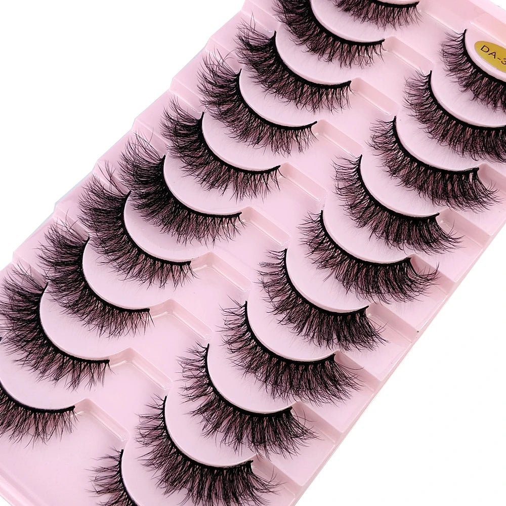 10 pairs of Russian striped eyelashes fluffy artificial mink eyelashes 3D fake eyelashes Russian curly eyelashes fake eyelashes