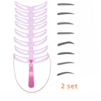 8 in1 Eyebrow Shaping Template Reusable Eyebrows Shaper Stencils Kit Grooming Card Definition Brow Makeup Tools Accessories