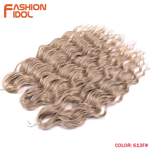 Anna Hair Synthetic Loose Deep Wave Braiding Hair Extensions 24 Inch Water Wave Braid Hair Ombre Blonde Twist Crochet Curly Hair