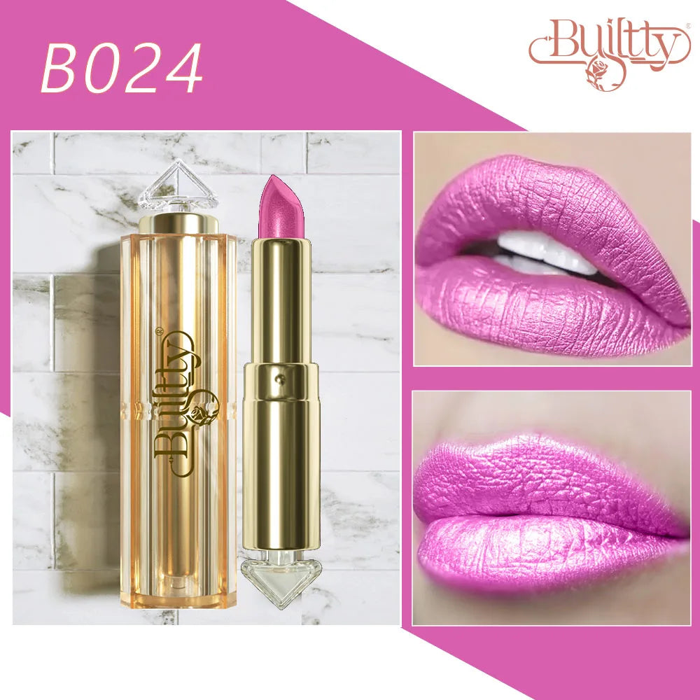 12 Colors Korea Matte Glitter Lipstick Pink Nude Matte Gliter Waterproof Kissproof Glitter Flip Lipstick Orange Dropshipping