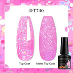MEET ACROSS 7ml Red Blue Green Metallic Gel Nail Polish Super Bright Mirror Effect Semi Permanent LED UV Gel Nail Art Varnish