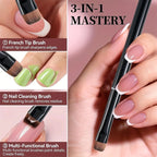 3 in 1 New French Nail Brush,with Multi-function Brush Head-Fine Nail Brush,Suitable for Gel and Acrylic Nails,Precise Cleaning