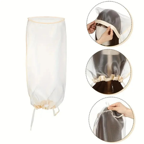 2pcs/set Wig Storage Bag wth Wig Stand, 1pc Adjustable Wig Bag with Drawstring Portable and 1pc Plastic Stand for Wigs