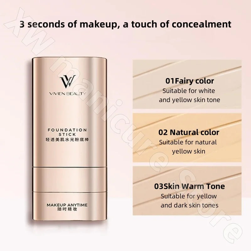 VV Double-head Liquid Foundation Stick Concealer Light and Brighten Skin and Waterproof for Long-lasting and Never Take Off 20g