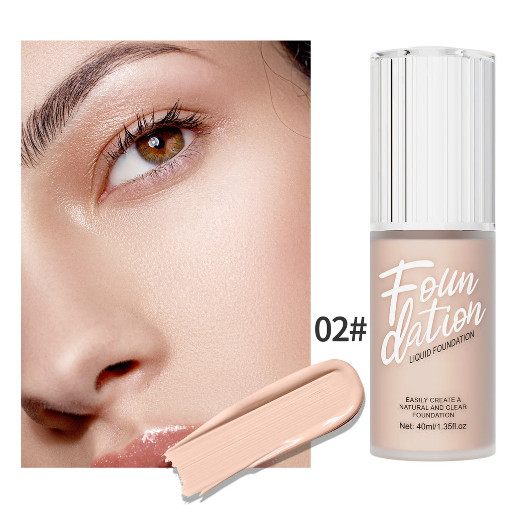 Waterproof Matte Liquid Foundation Makeup Cream Cover Dark Circle Corrector Concealer Whitening Face Foundation Cosmetics