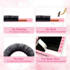 JYJLASHES Cashmere Lash Extensions Super Matte Black Classic Lash Extensions Individual Eyelashes for Professional Mink Lashes
