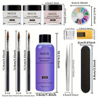 NOCIS Acrylic Nail Kit: Professional Nails Kit Acrylic Set Clear White Pink Acrylic Powder and Liquid Set with Acrylic Nail Starter Kit for DIY Home Use.