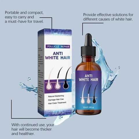 Gray to Black Hair Transformation Promote growth Anti white hair serum Reverses Graying Nourishes Scalp & Follicles