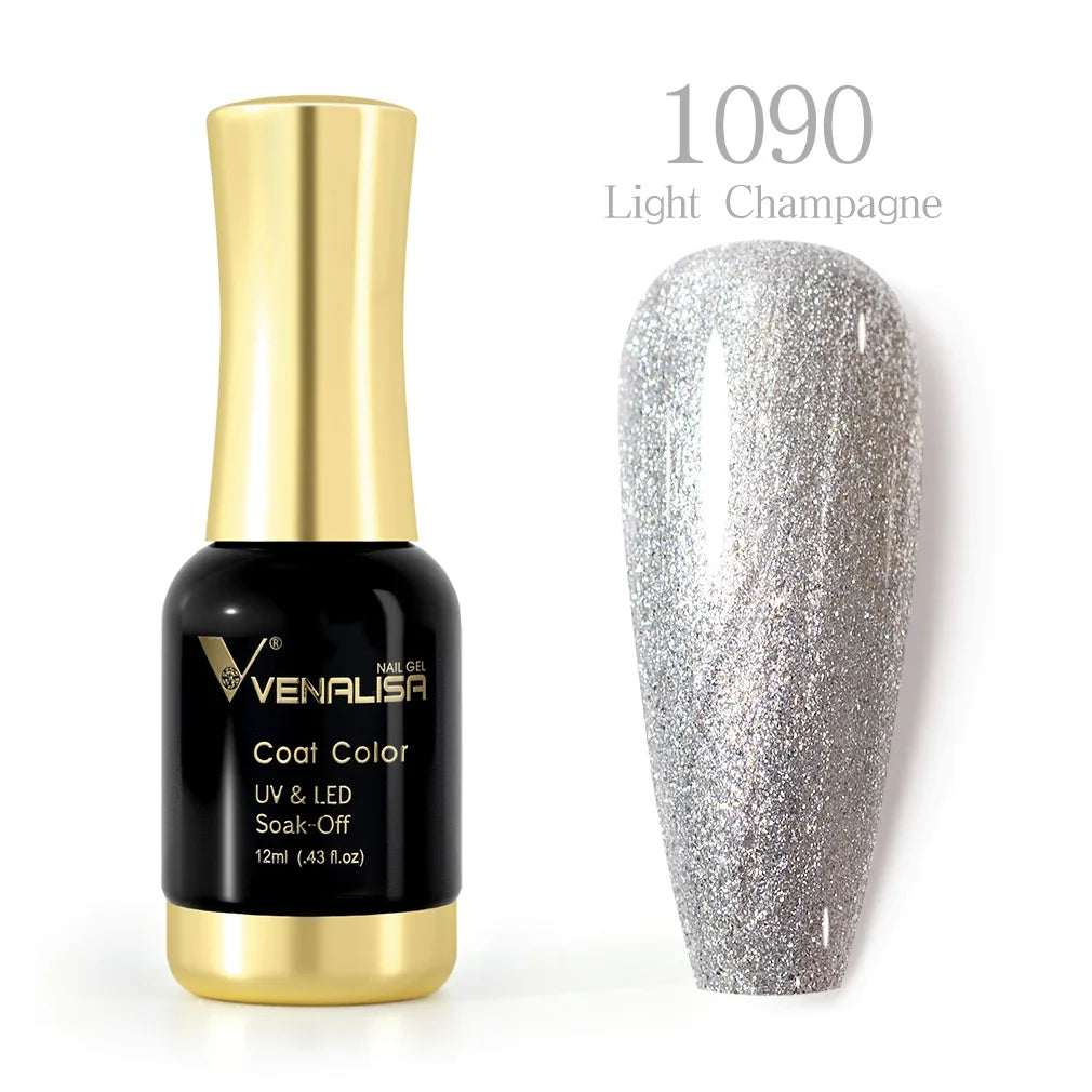 Venalisa 12ml Platinum Gel Nail Polish Super Shiny Effect Nail Gel Perfect Soak off UV&LED Nail Color Foil Chrome Gel Polish