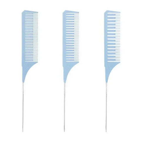 3pcs Hairbrush Hair Styling Combs Tailed Comb Set Coloring Dyeing Comb Salon Tool Sectioning Highlighting Weaving Cutting Comb