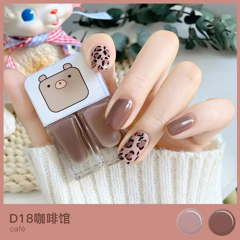 Water-based Nude Icy Women Children Nail Polish Twin Star Set No-bake Quick-drying Odorless Nail Polish Full Set Makeup