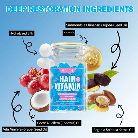 Hair Vitamin Capsule Keratin Oil Repair Damaged Hair Hair Soft Essence Shiny Deep Moisturizer Frizzy Dry Scalp Hair Care Capsule