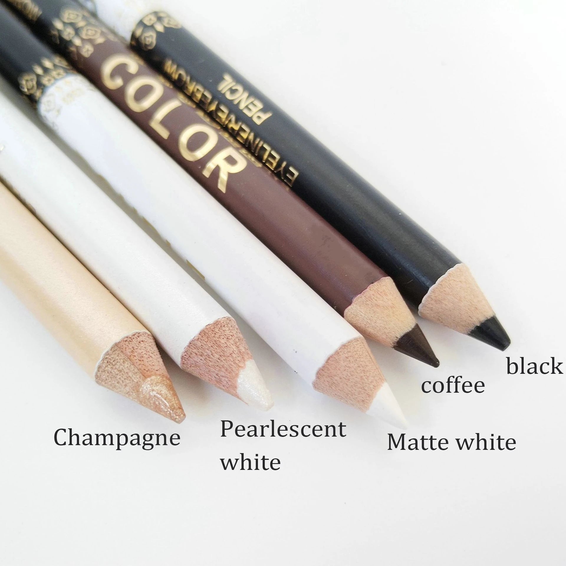 Two-Color Wooden Eyeliner Pencil Smooth Matte Black White Gel Eye Liner Pen Dual-use Pearlescent Silkworm Highlight Shadow Pen