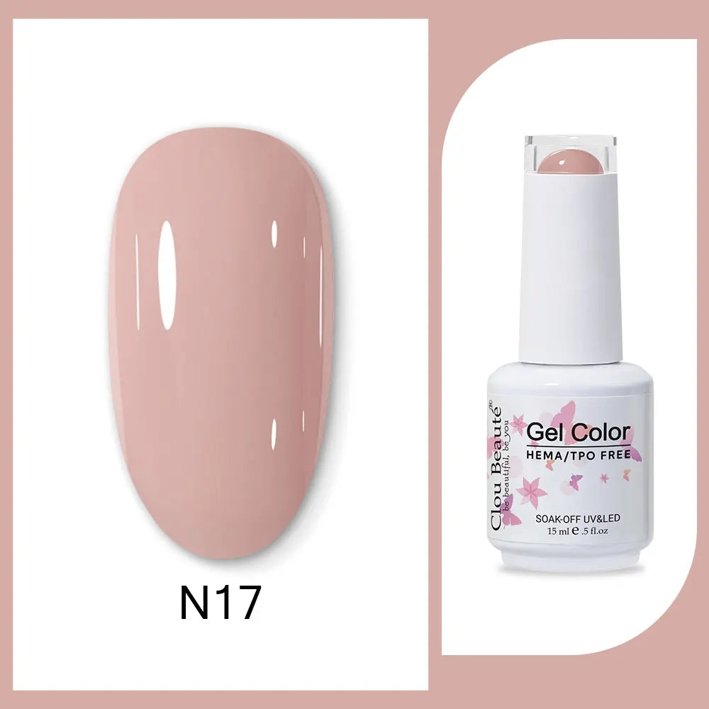Clou Beaute 15ml Red Black White Green Neon Gel Nail Polish Base Top Coat Velvet Top 400 Colors Semi Permanent Gel Nail Varnish