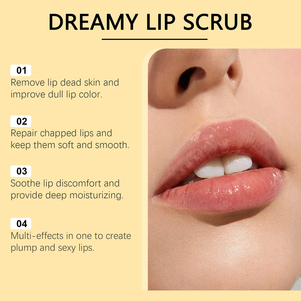 WOODSLEEP Vanilla Lip Care Cream Relieve Dryness Sooth Exfoliate Improve Roughness Repair Cleft Lip Brighten Skin Tone Lip Scrub