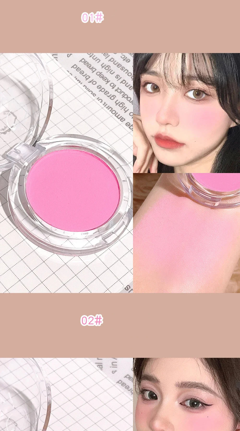 Monochrome Blush Palette Rose Orange Soft Mist Girl Blusher Powder Natural Face Makeup Matte Peach Rouge Contour Shadow Palette