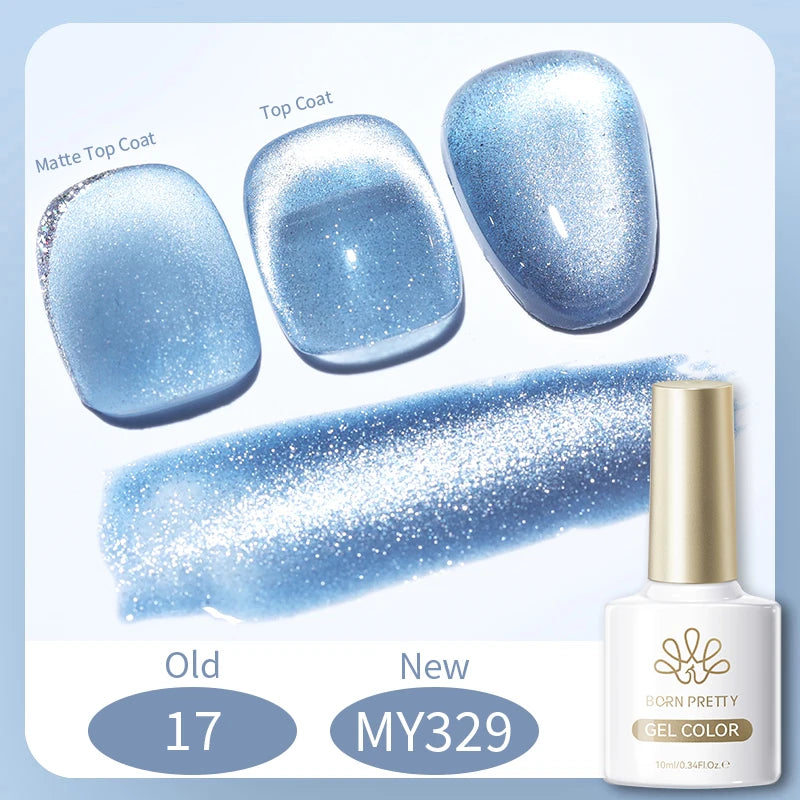 BORN PRETTY 10ml Silver Water Light Cat Magnetic Gel Nail Polish Nail Supplies Vernis Semi Permanent Gel for Fall Winter Nails