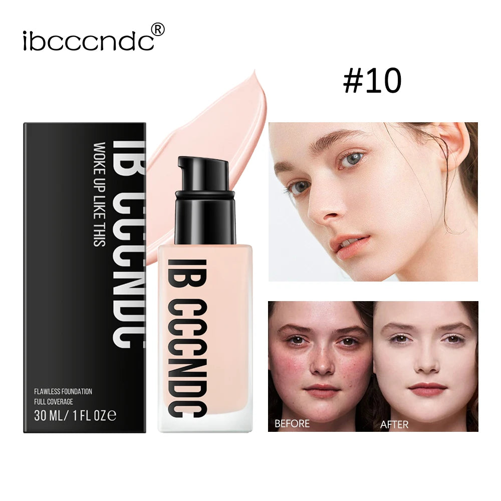 Liquid Foundation Concealer Face Naturally Matte Oil-Control Waterproof Foundation 30Ml 6 Colors Optional Cosmetic