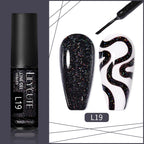 LILYCUTE 5ml Super Bright Silver Metallic Painting Liner Gel Nail Polish Drawing Stripe Graffiti Mirror Pull Line UV Gel Varnish