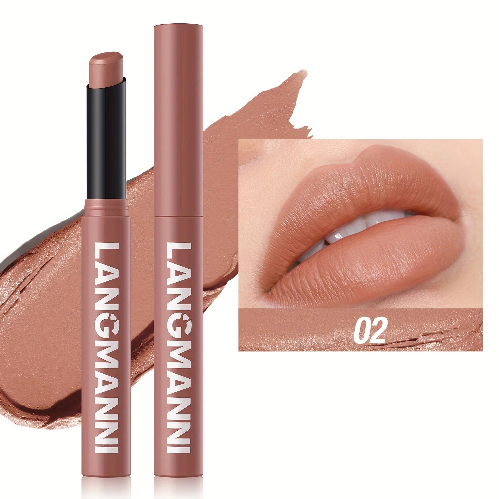 Highly Pigmented Long-Lasting Matte Lipstick Crayon - Available In Berry, Coral, Pink, And Red Shades