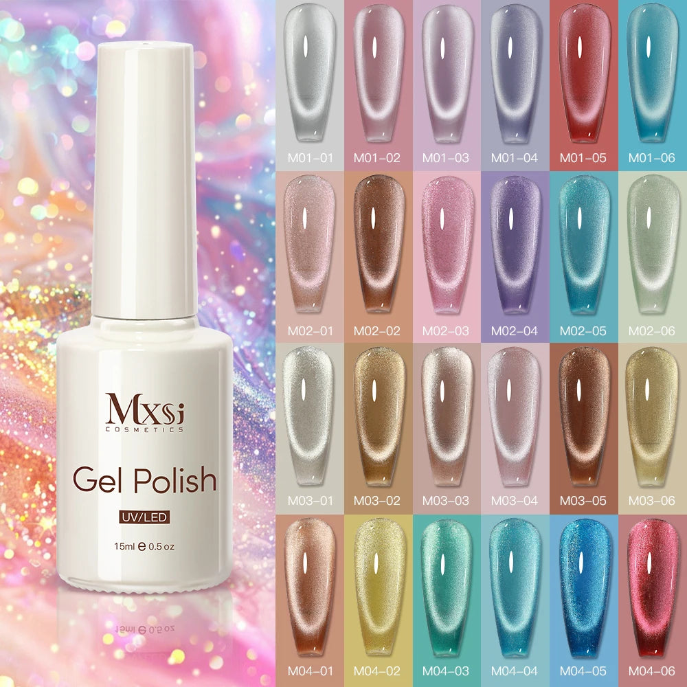Magnetic Cat Eye Gel Nail Polish Set Red Pink UV Soak Off Gel Varnish Crystal 15ml Cat Eye Gel Lacquer Art Nails With Display