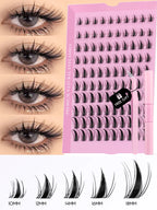 GROINNEYA Cluster Lashes Kit Manga Lashes Natural Eyelash extension Cluster Natural Volume Individual Lashes Mixed Tray Lashes