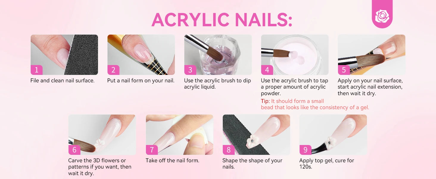 SAVILAND Full Acrylic Nail Kit With UV Nail Lamp Electric Nail Drill Machine Powder Gel Nail Polish Tools For Manicure Nail Art