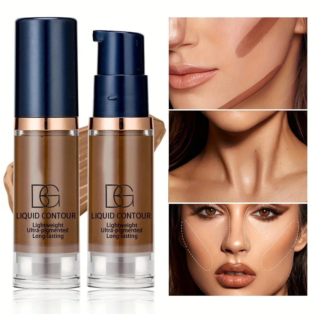 2 Colors Liquid Contour Cream, Long-Lasting Matte Effect, Silky And Waterproof Texture, Matte Effect, Face Bronzer, Face Makeup