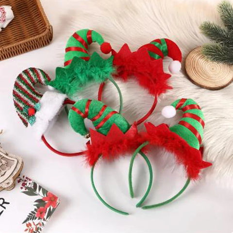 New Christmas Headwear Funny Deer Antlers Headpiece Santa Claus Hair Headband Happy New Year Merry Christmas Hair Accessories