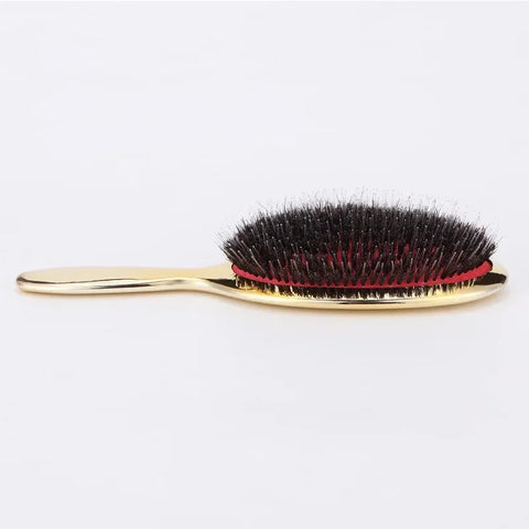 Luxury Gold And Silver Color Boar Bristle Paddle Hair Brush Oval Hair Brush Anti Static Hair Comb Hairdressing Massage Comb