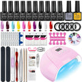Gel Varnish Kit Professional Nail Gel Set With Nail Lamp Soak Off Nail Gel Polish Kit  Base Coat And Top Coat Manicure Tools Kit