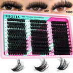 MIOFIA Wispy Thick Lashes Cluster 50D 80D 100D 150D Natural Fluffy False Eyelash Extension Cat Eye Lashes Mixed Tray Makeup