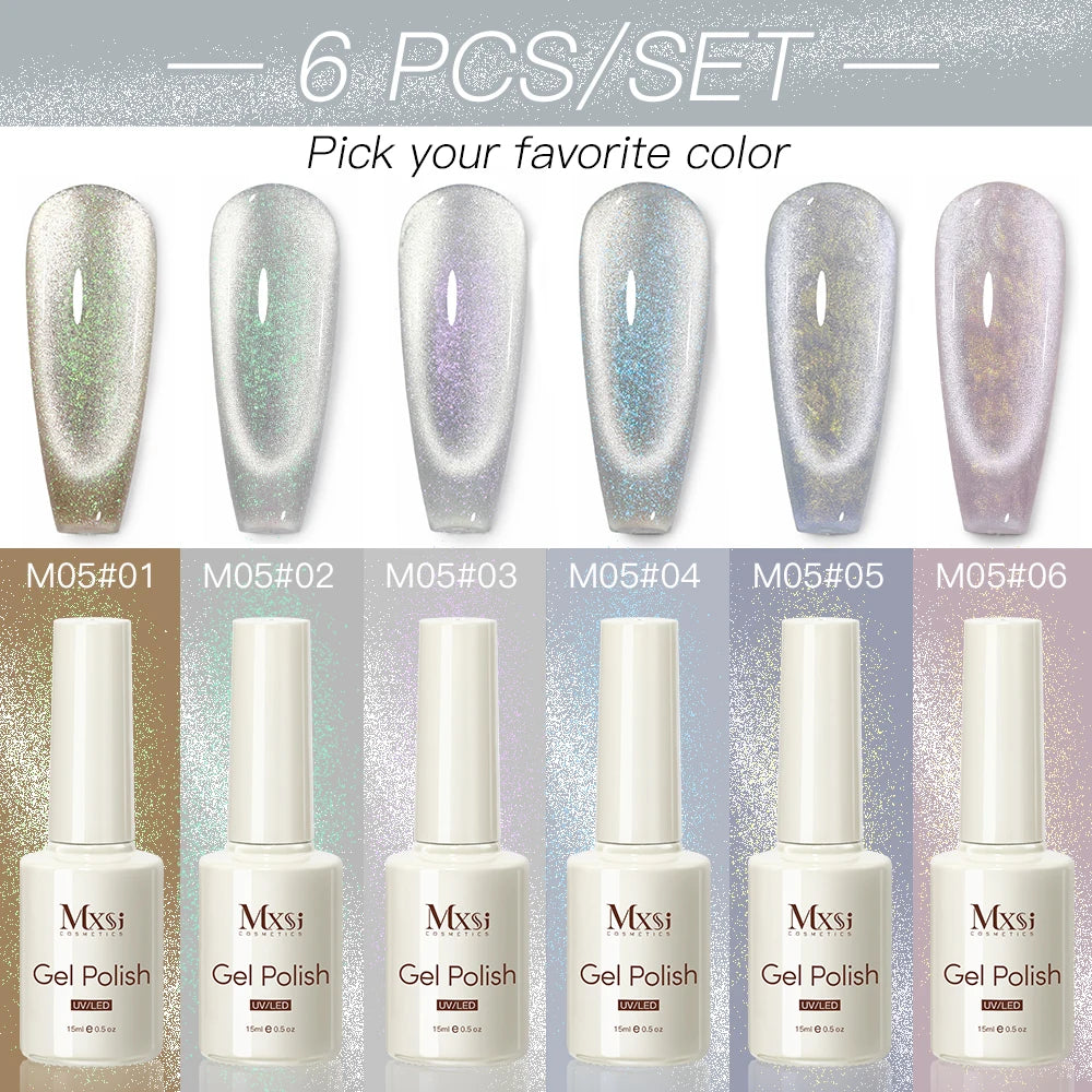 Magnetic Cat Eye Gel Nail Polish Set Red Pink UV Soak Off Gel Varnish Crystal 15ml Cat Eye Gel Lacquer Art Nails With Display