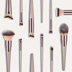 10PCS Champagne Gold Brush Set - Vegan & Cruelty-Free Bristles, All-in-One Full Face & Eye Kit (Beginners/Pros)